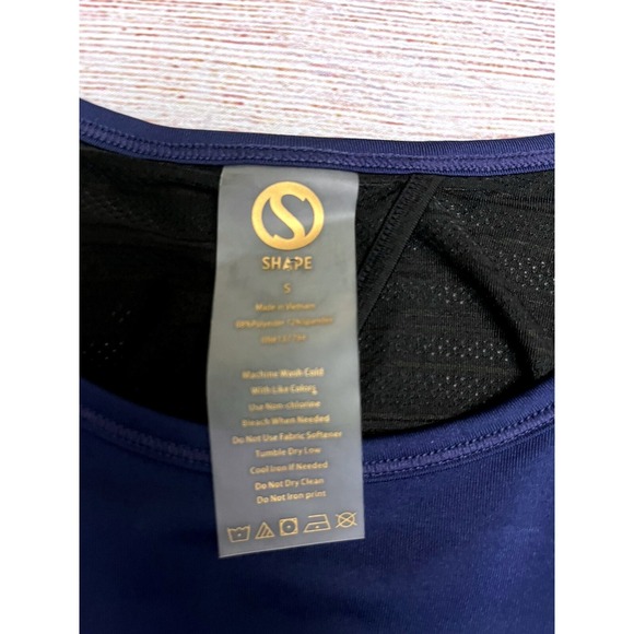 SHAPE Active Playa Capped Sleeve Tshirt Women's Size Small Blue/Black NWT - Picture 7 of 8
